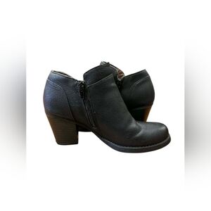 Natural Soul Ankle Heel Boots Black Side Zip Size 7.5W EUC